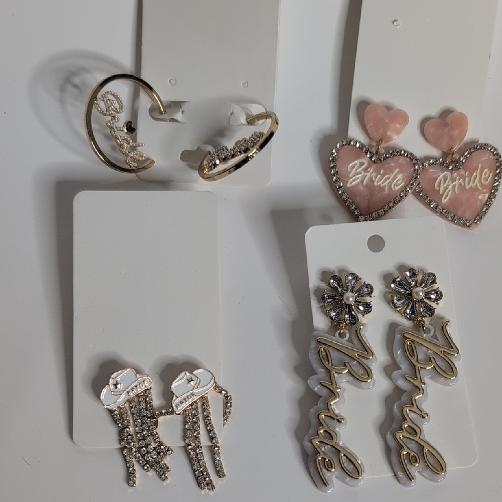 Gold color  and Silver color Bridal Jewelry Set earrings  NWT
